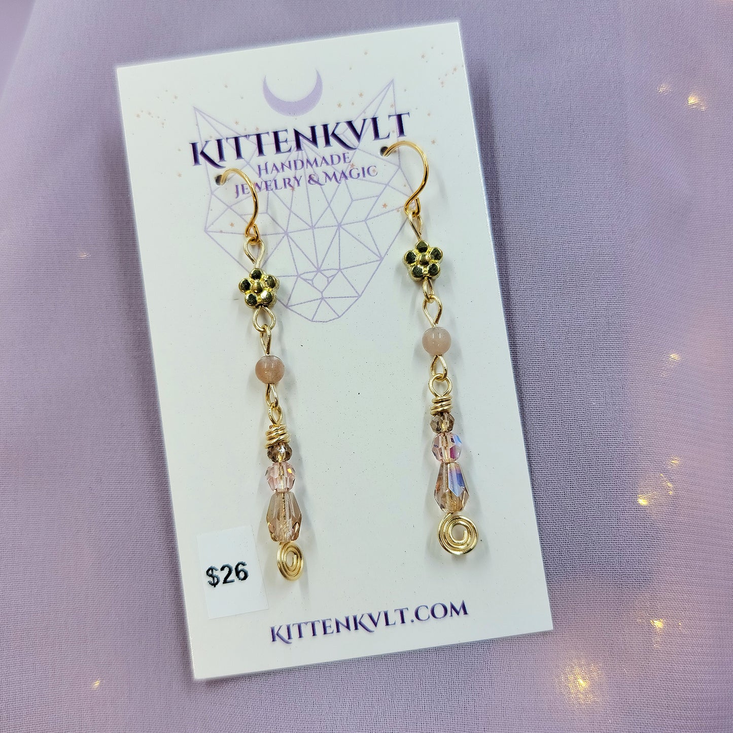 Dainty Sunstone Flower Earrings