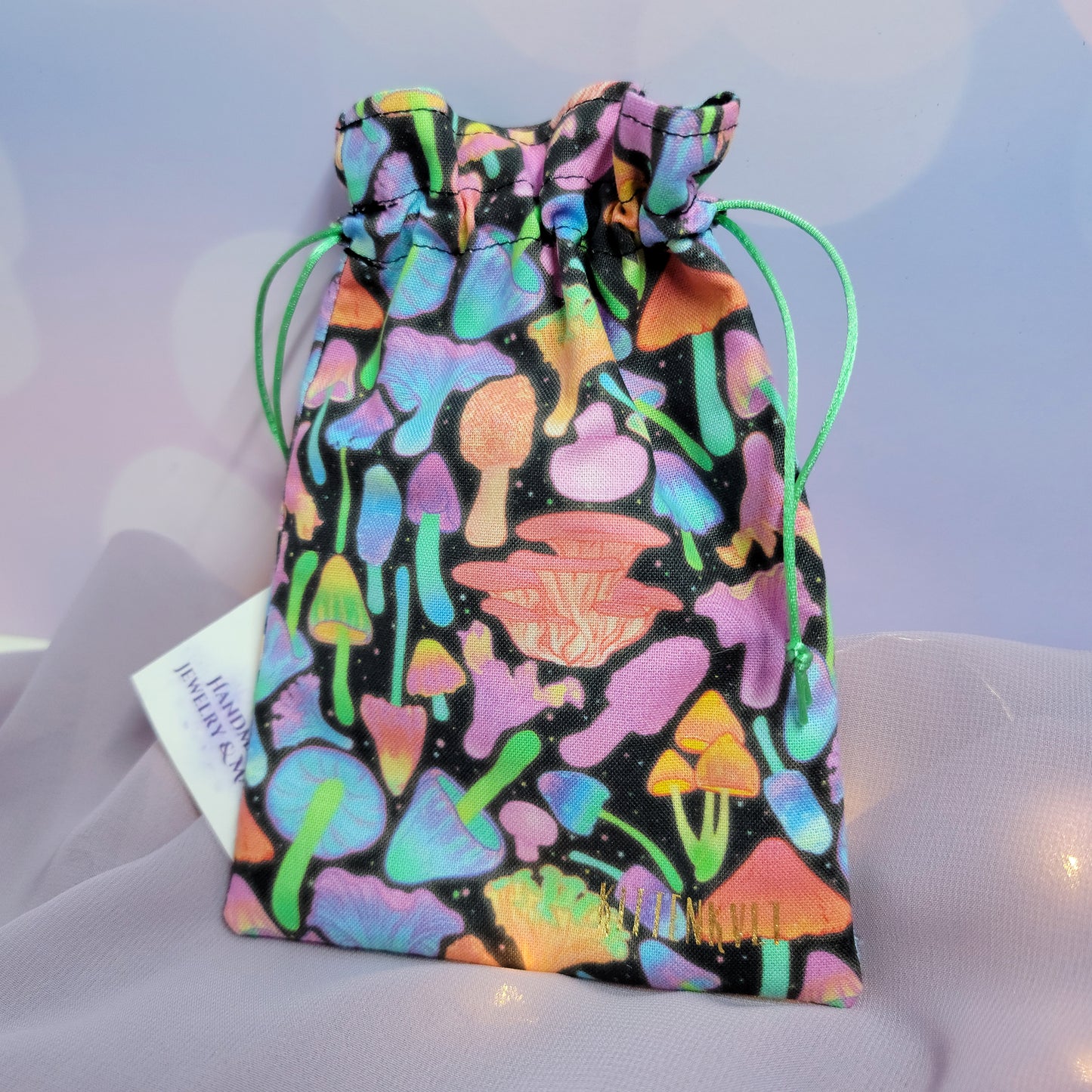 Rainbow Mushroom Trinket Crystal Pouch