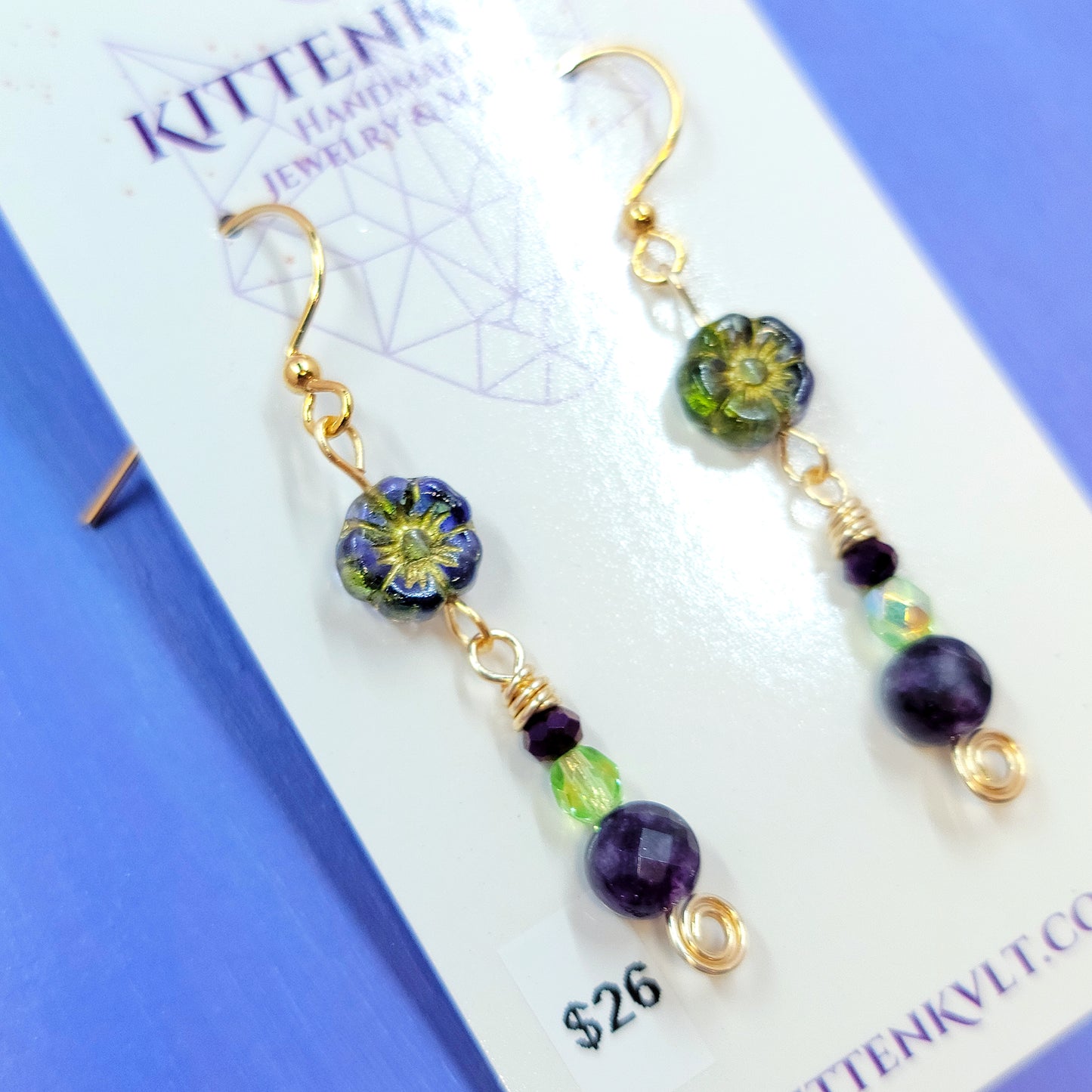 Amethyst Fairy Flower Earrings