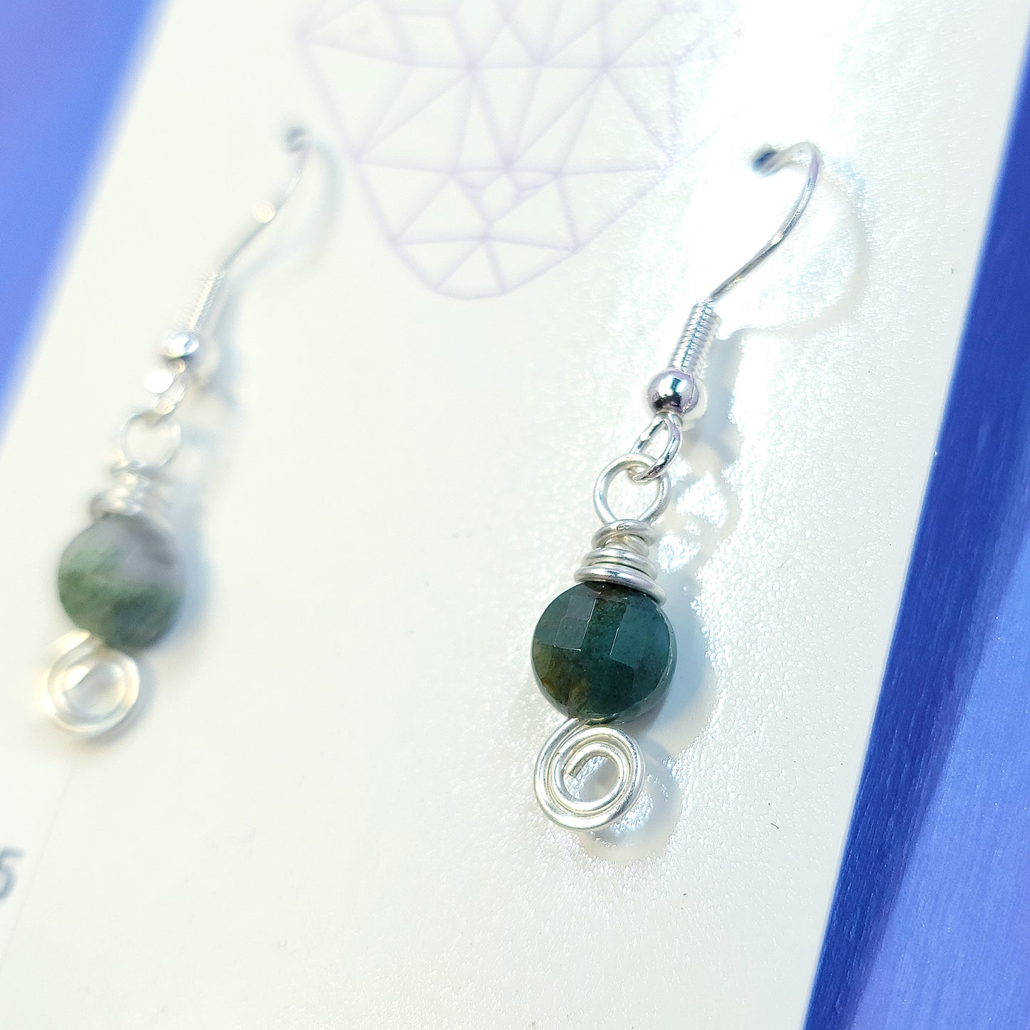 Dainty Earthy Moss Agate & Jasper Earrings