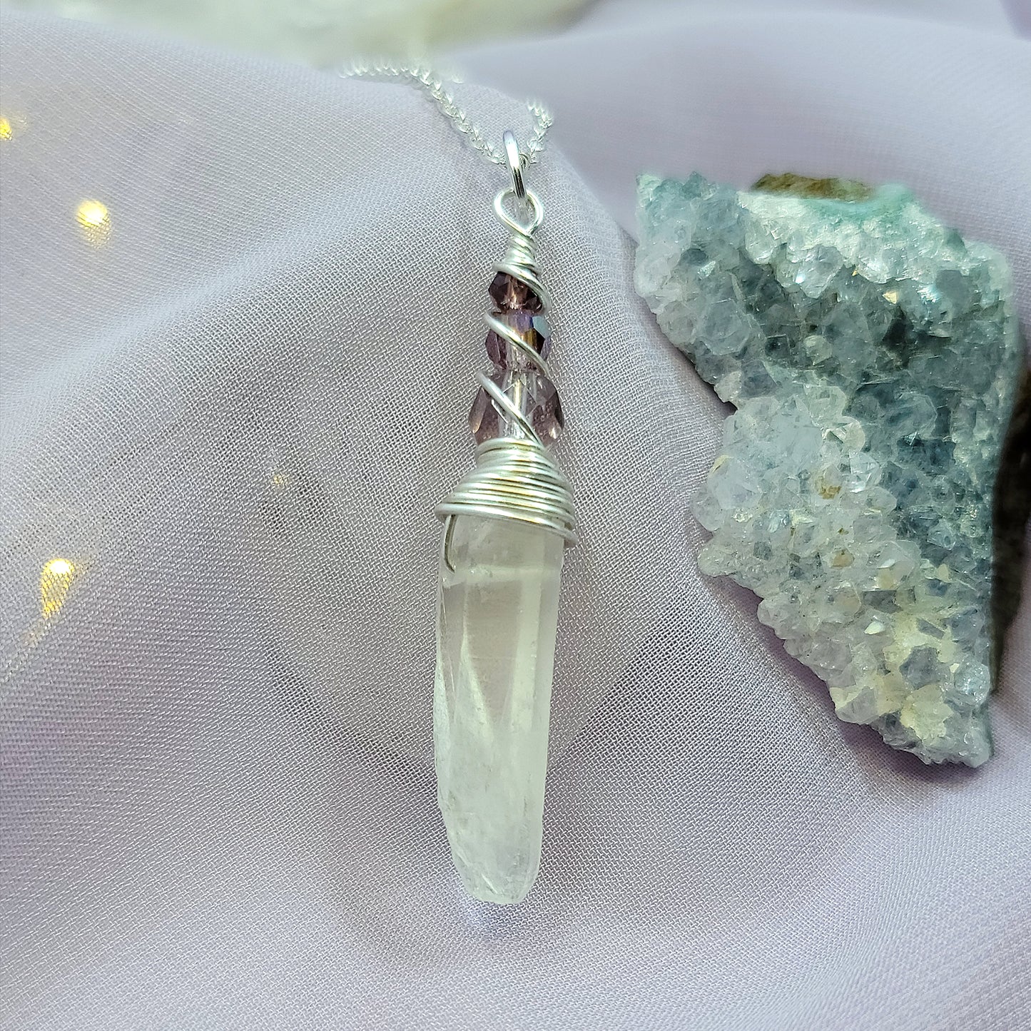 Ethereal Mystical Fairy Quartz Crystal Necklace