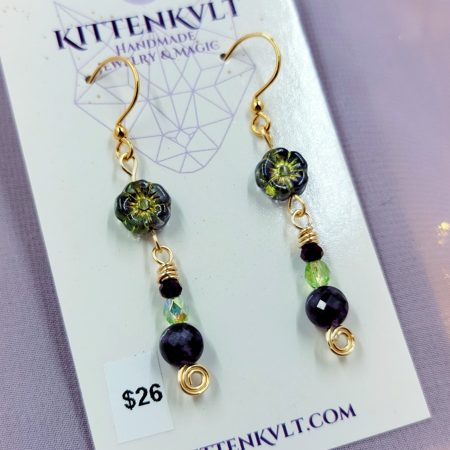 Amethyst Fairy Flower Earrings