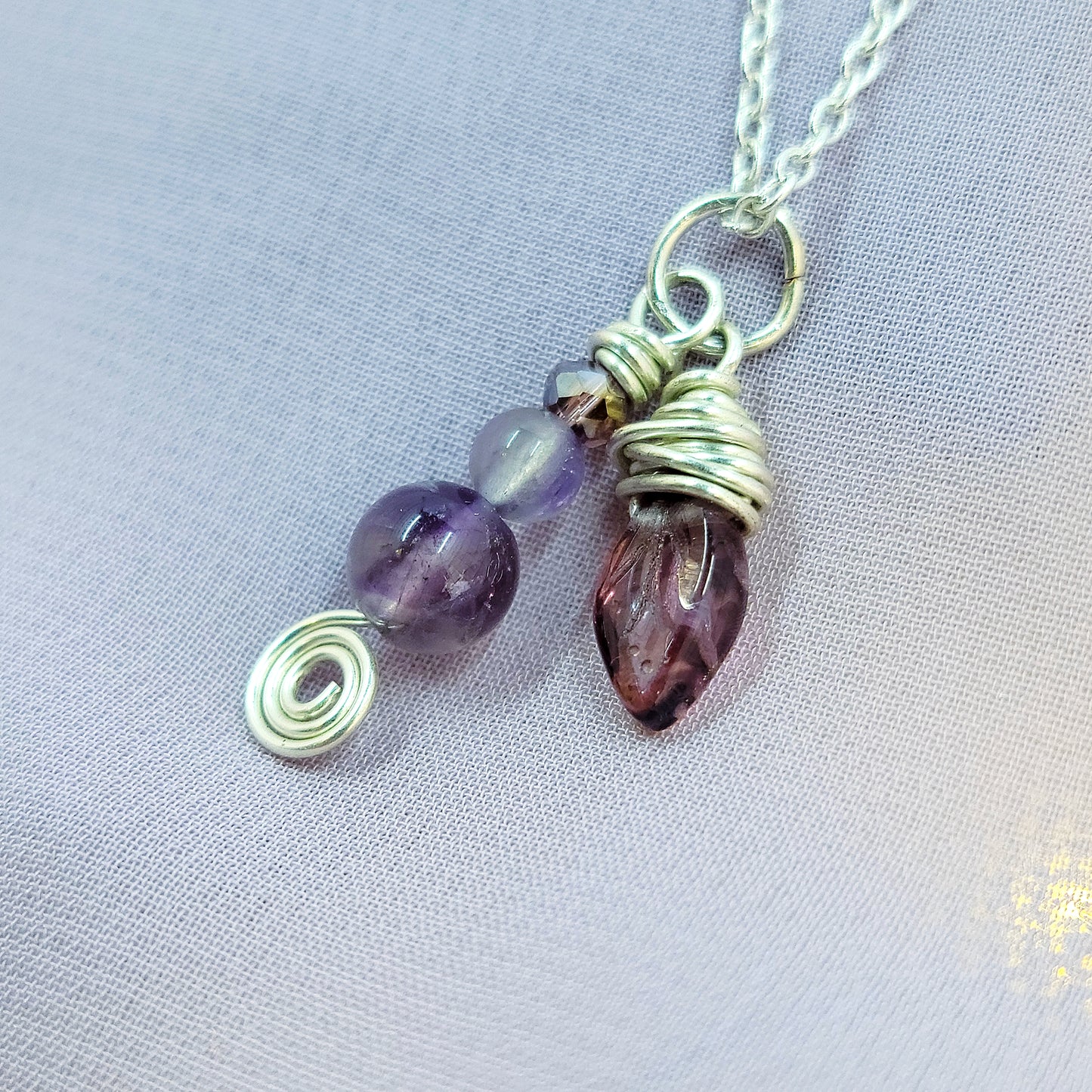 Ethereal Fairy Amethyst Leaf Necklace