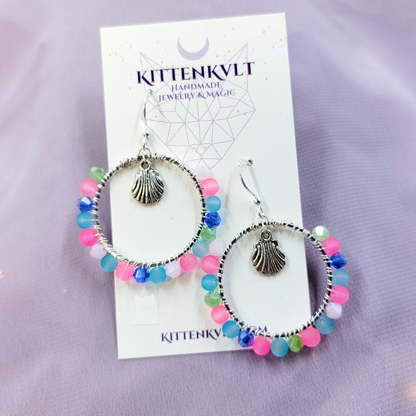 Czech Glass Seashell Earrings