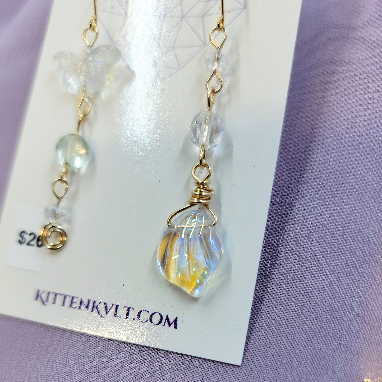 Ethereal Fluorite Butterfly Earrings