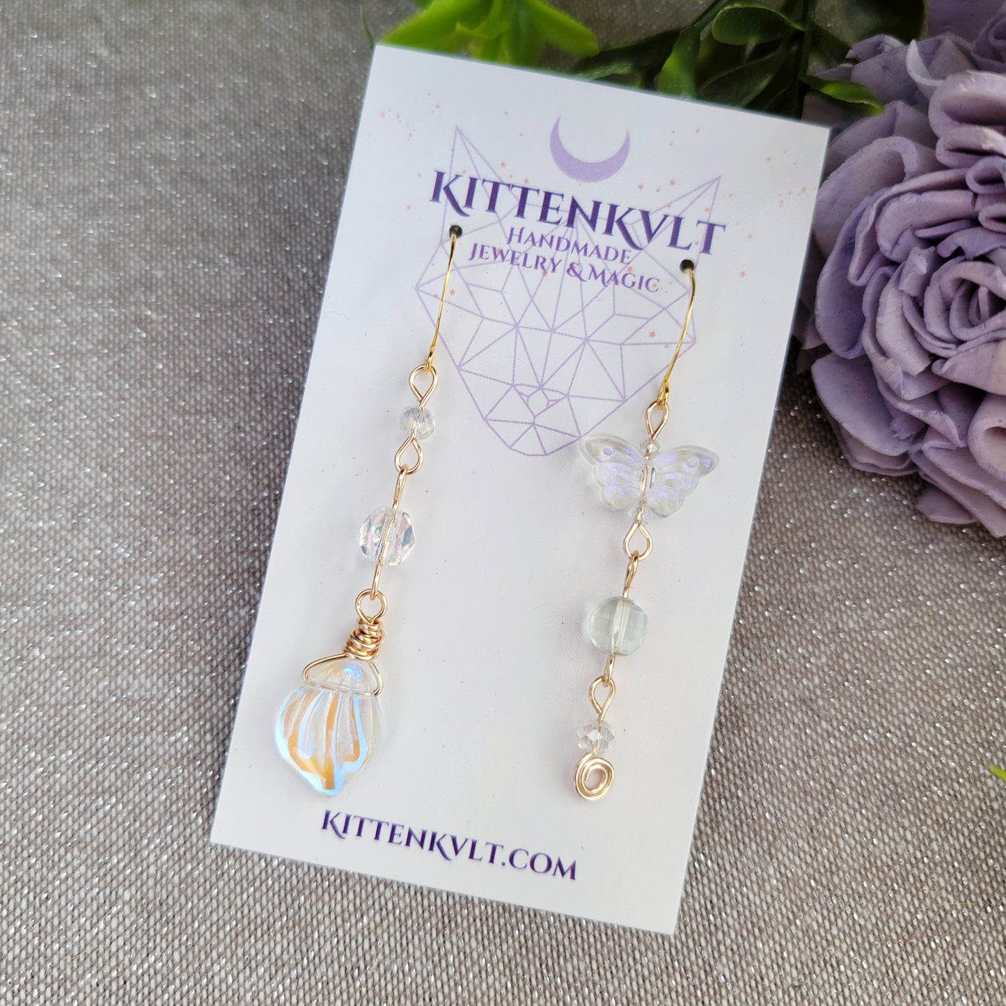Ethereal Fluorite Butterfly Earrings