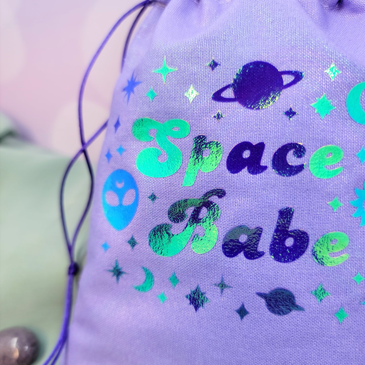 Holographic Space Babe Celestial Alien Crystal Trinket Pouch