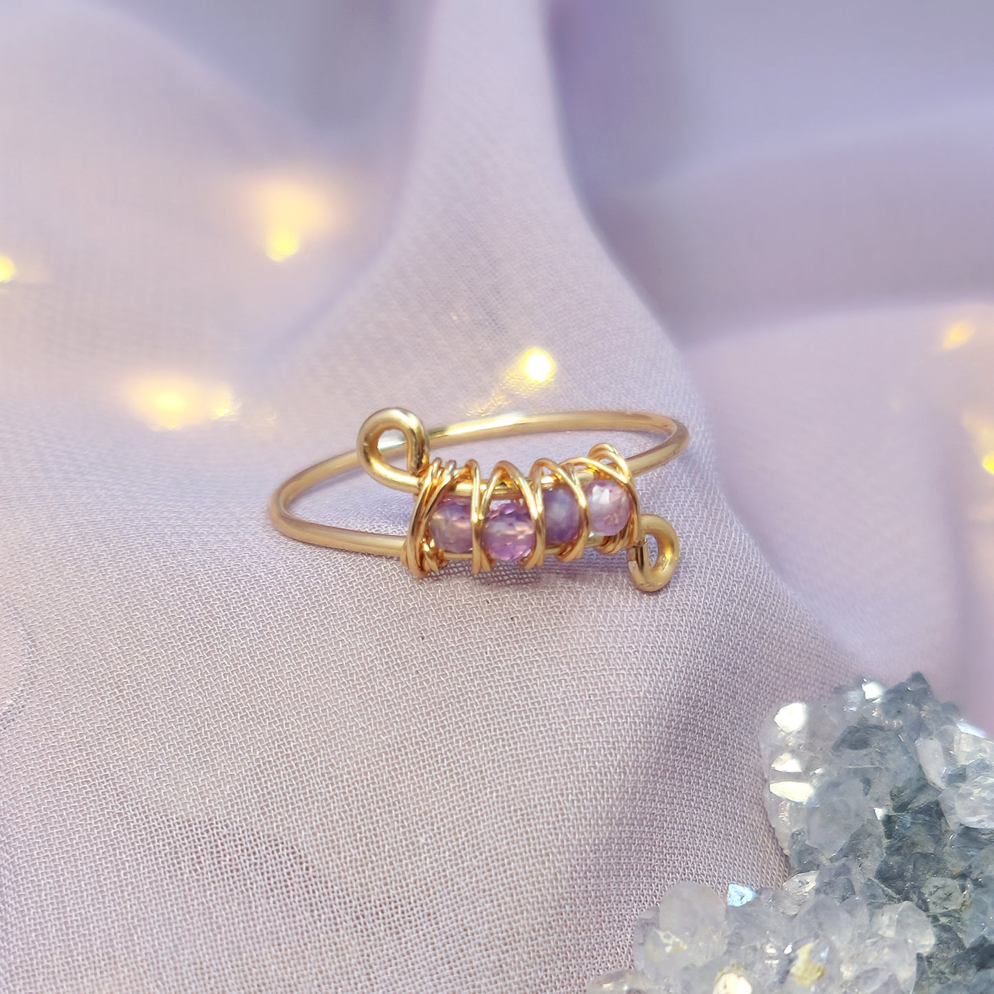 Mystical Witchy Fairy Amethyst Ring