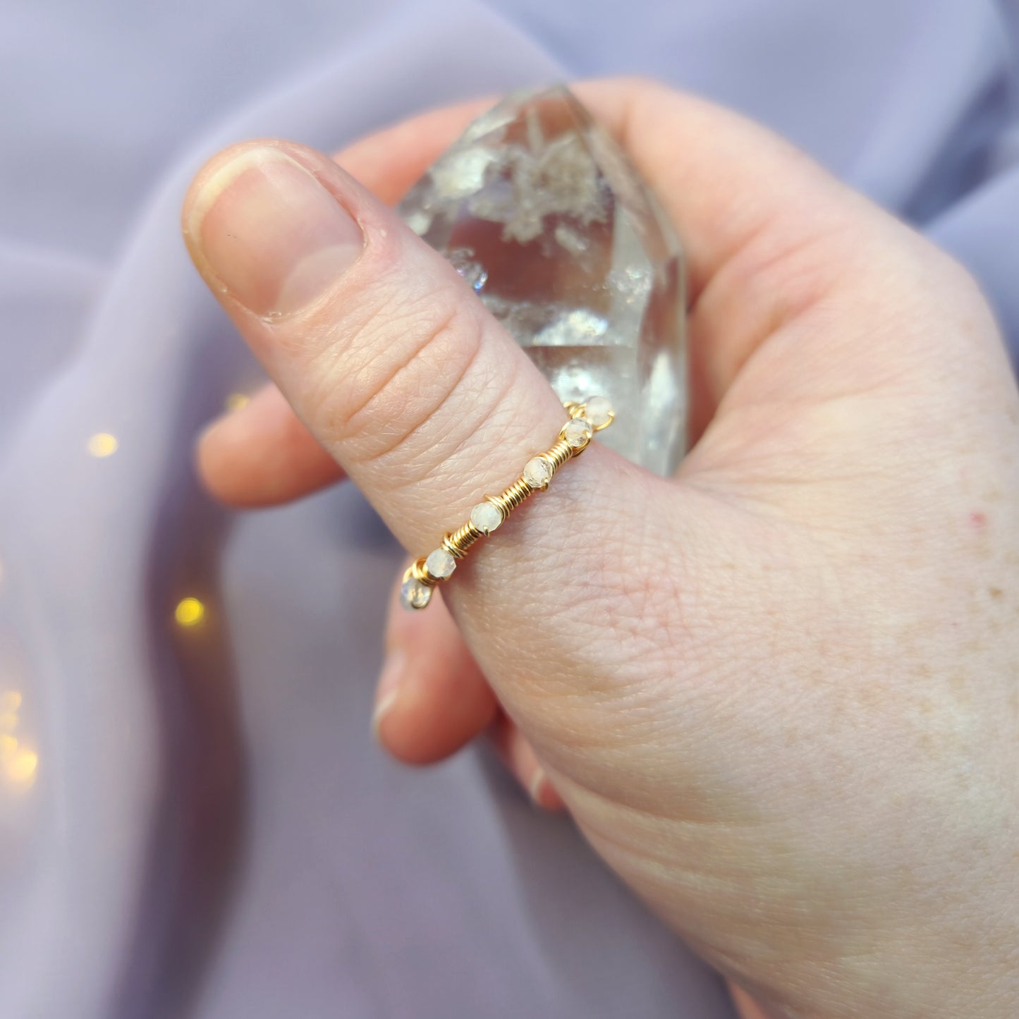 Ethereal Fairy Moonstone Adjustable Ring