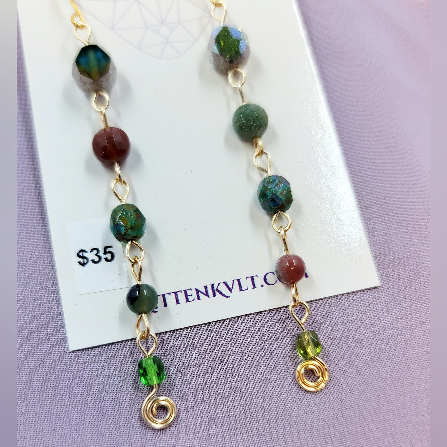 Ocean Jasper Mystical Earthy Rustic Earrings