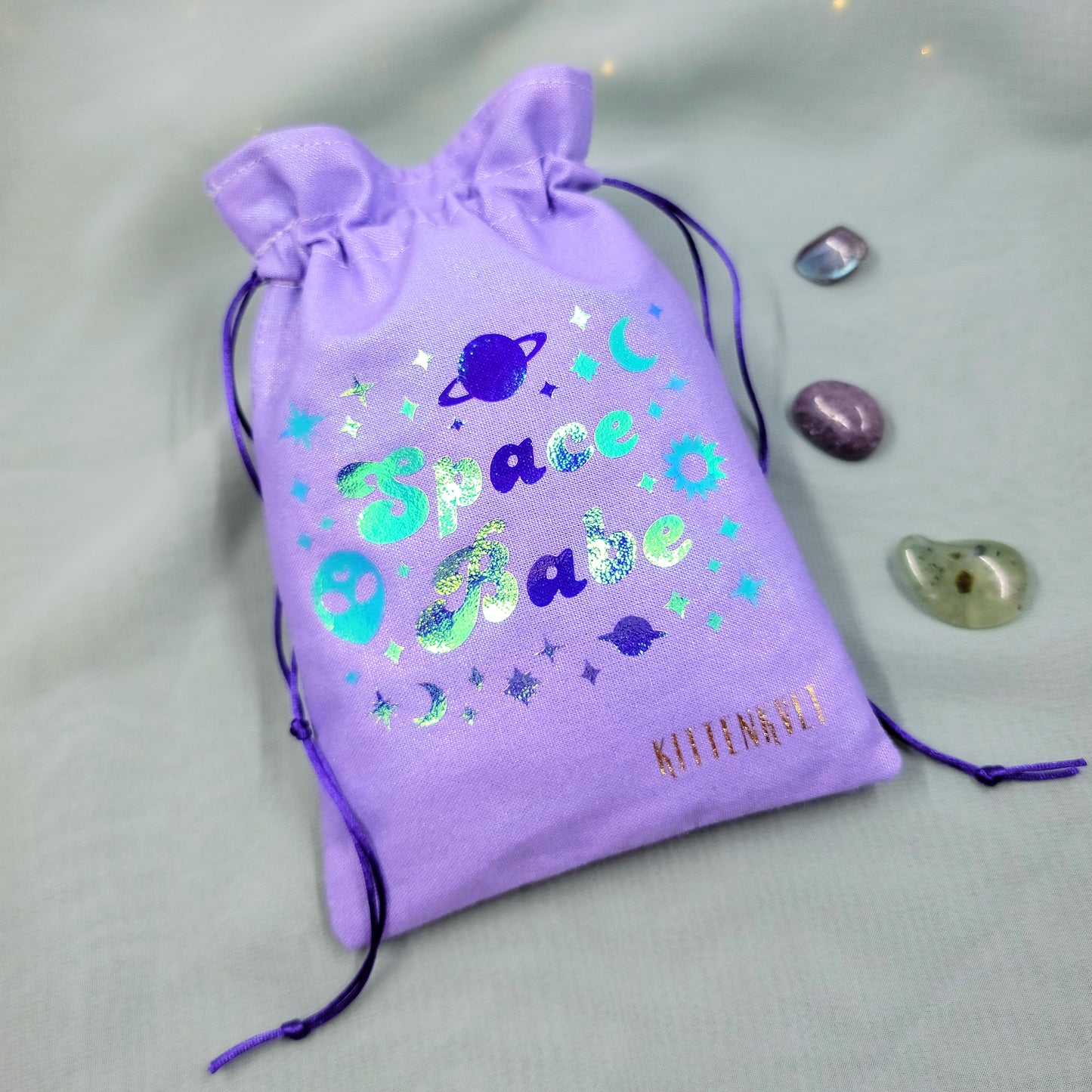 Holographic Space Babe Celestial Alien Crystal Trinket Pouch