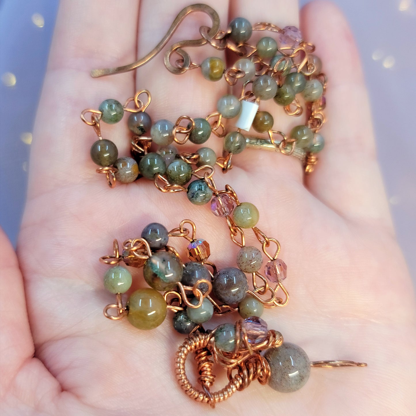 Mystical Witchy Fairy Ocean Jasper Copper Necklace