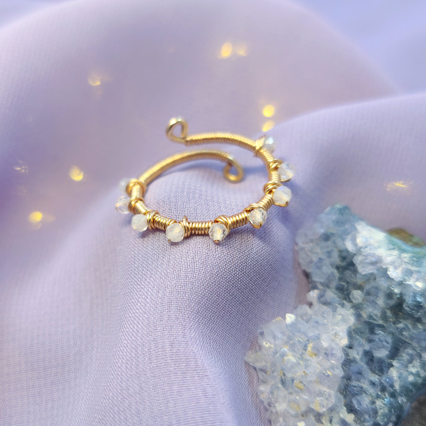 Ethereal Fairy Moonstone Adjustable Ring