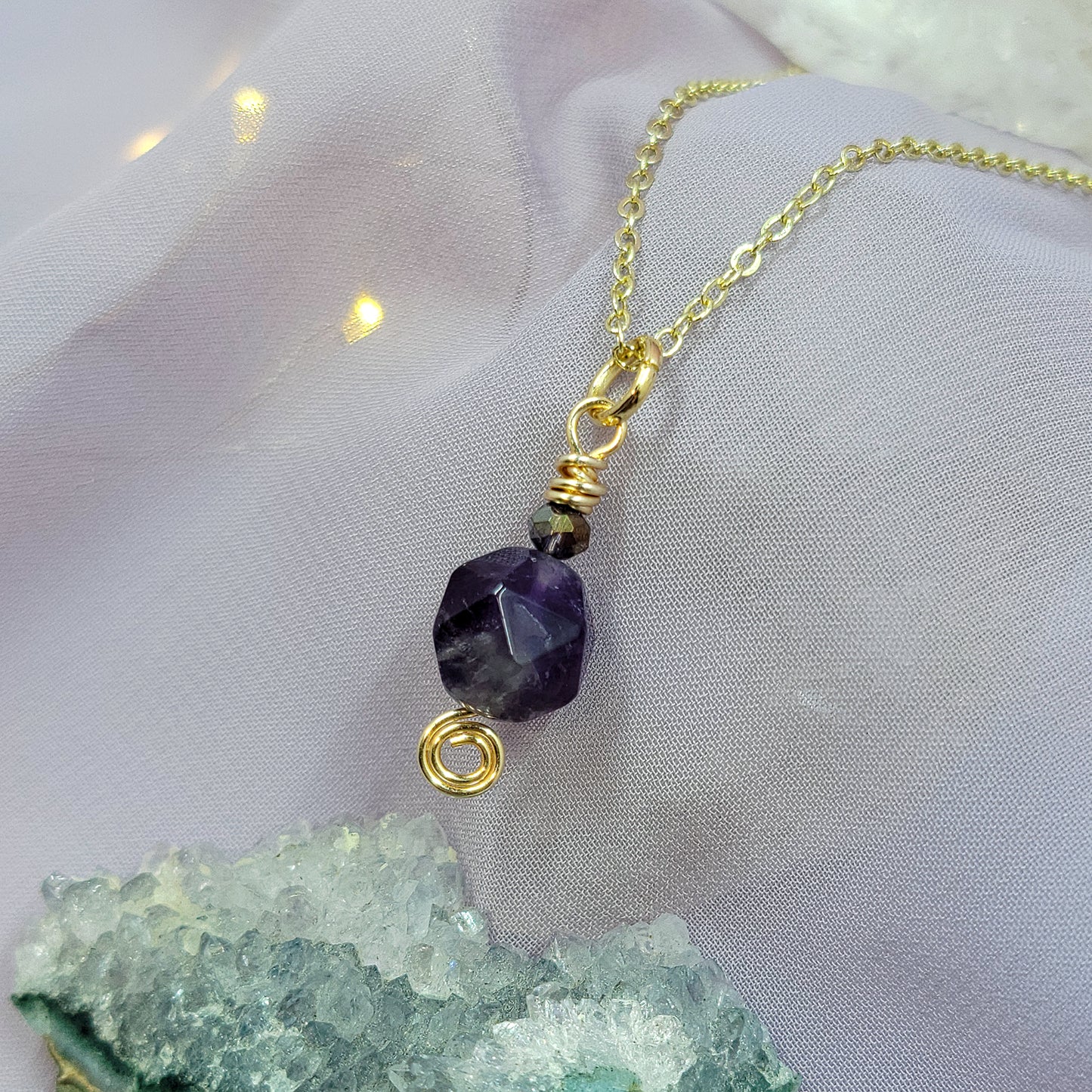 Star Cut Amethyst Necklace