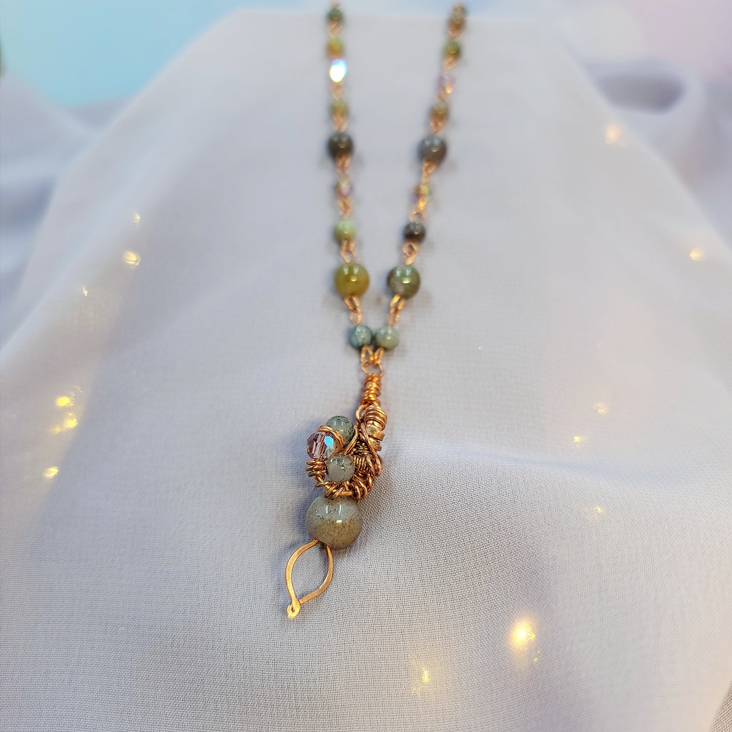 Mystical Witchy Fairy Ocean Jasper Copper Necklace