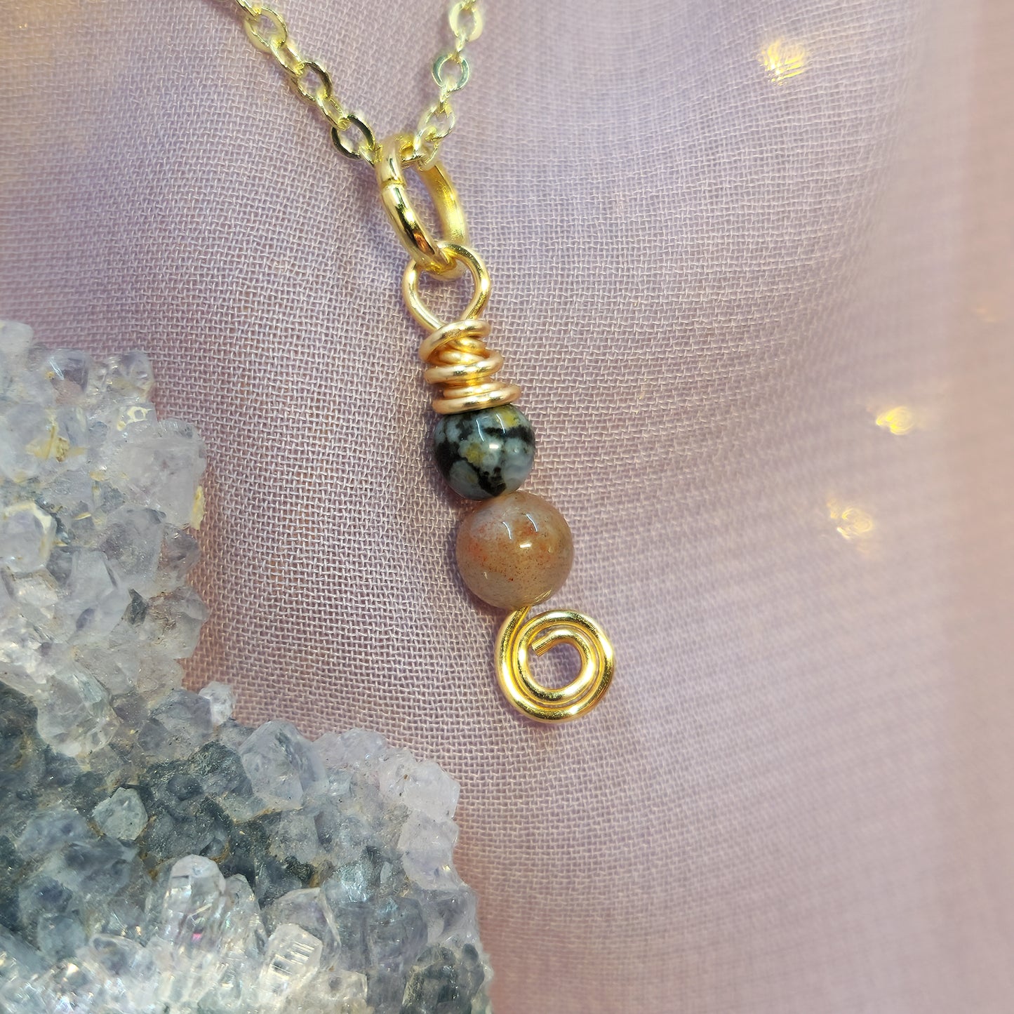 Dainty Ocean Jasper Fairy Necklace