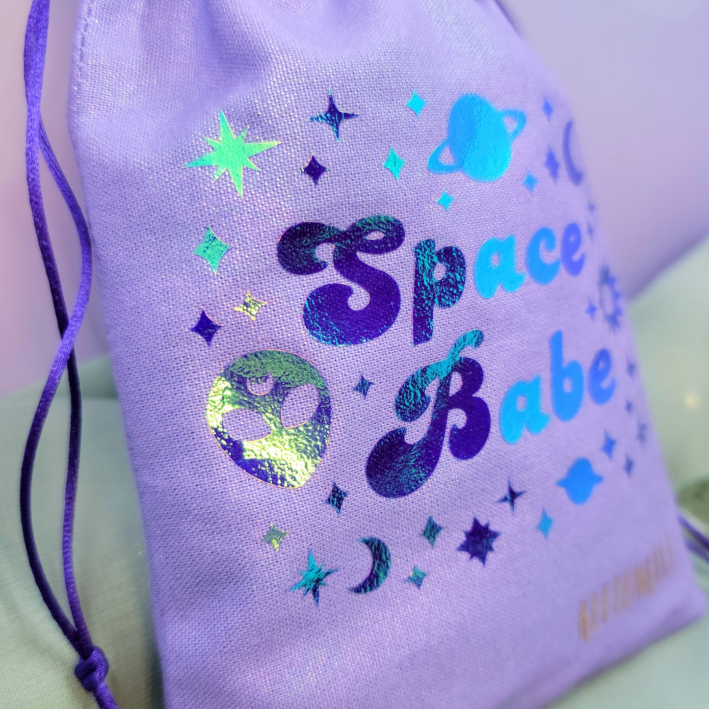 Holographic Space Babe Celestial Alien Crystal Trinket Pouch