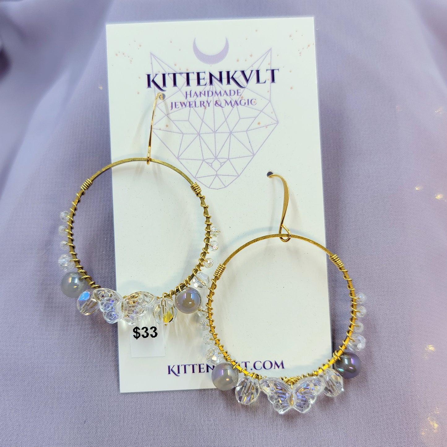 Ethereal Butterfly Aura Agate Sun Catcher Earrings