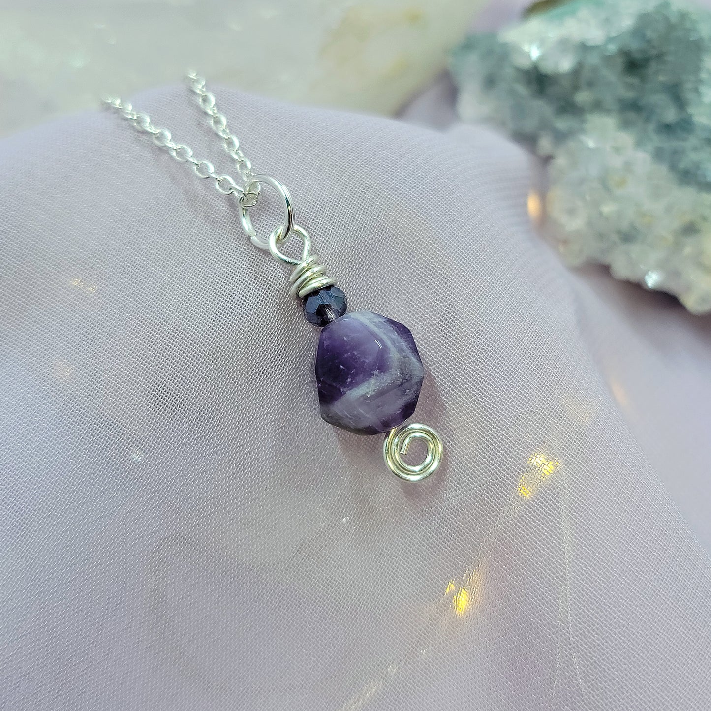 Star Cut Chevron Amethyst Necklace