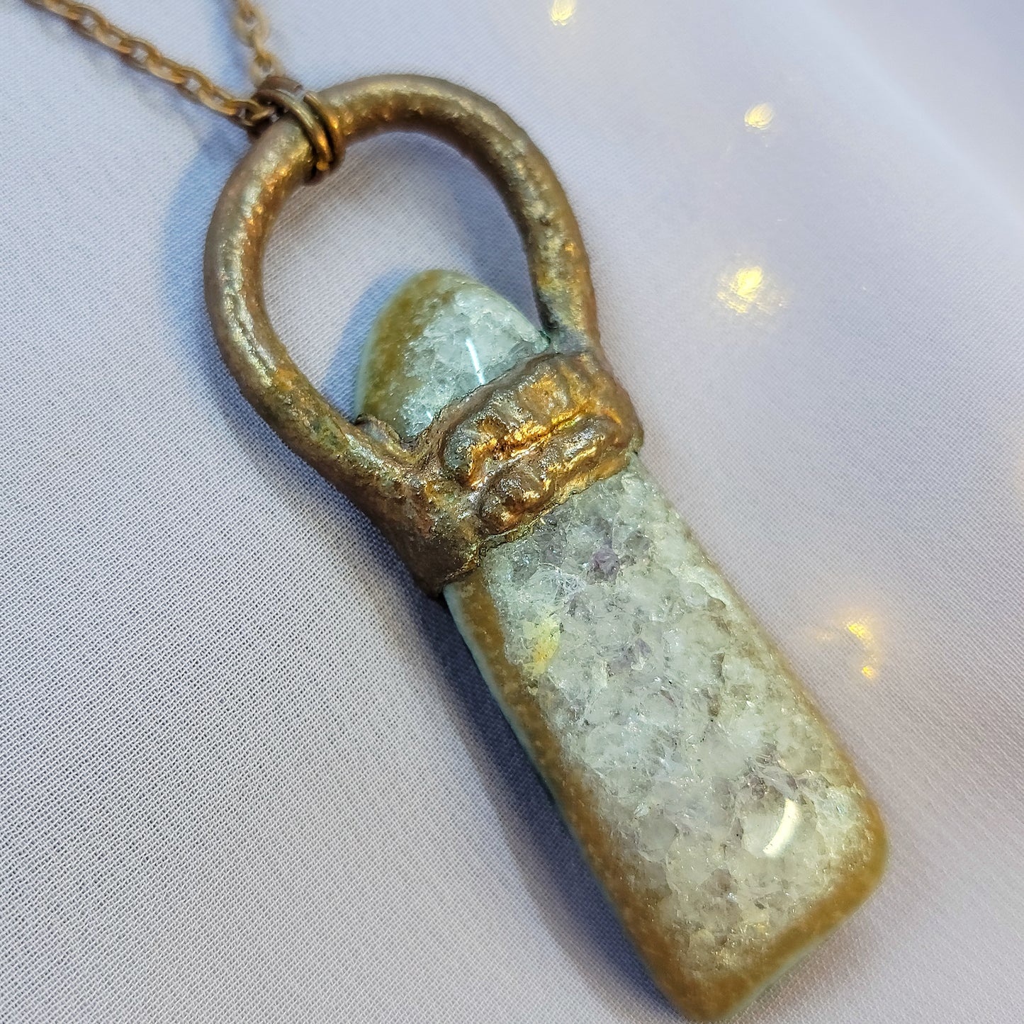 Super 7 Amethyst Electroformed Copper Pendant