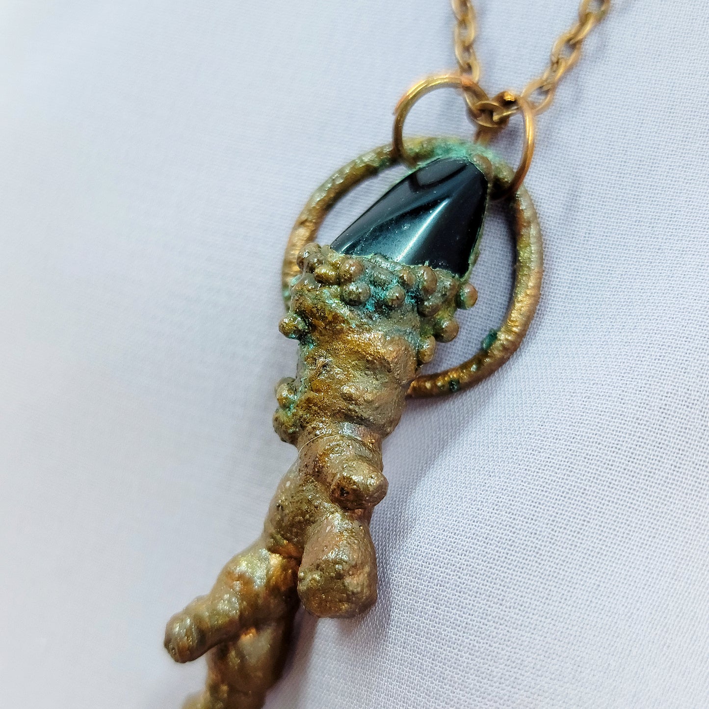 Onyx & Sycamore Wood Electroformed Copper Pendant