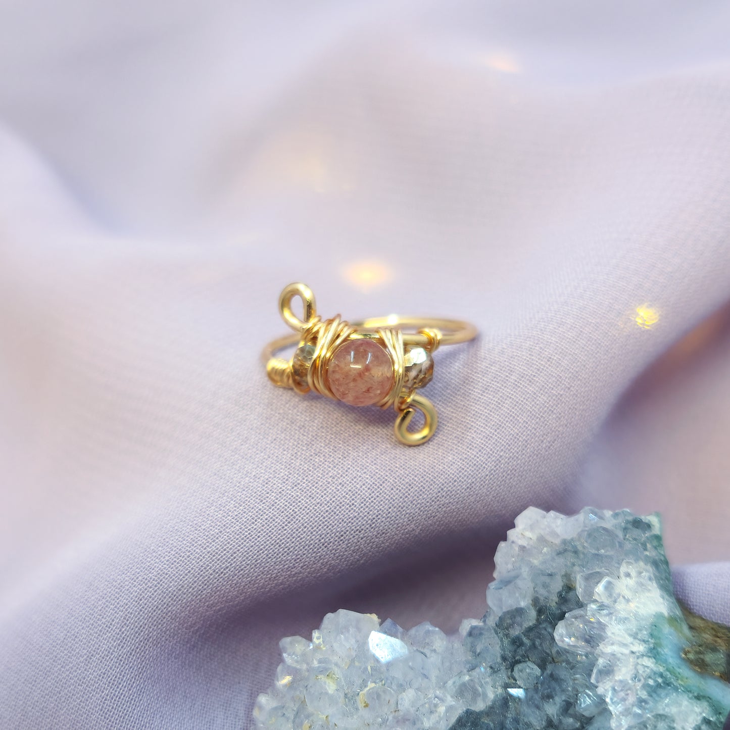 Mystical Fairy Strawberry Quartz Ring