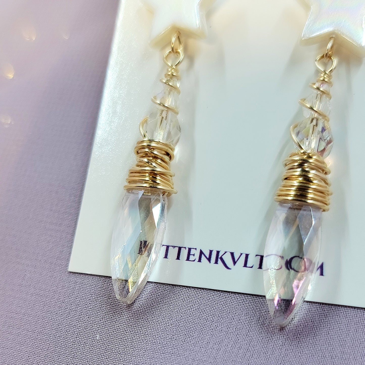 Celestial Sun Catcher Earrings With Shell Stars
