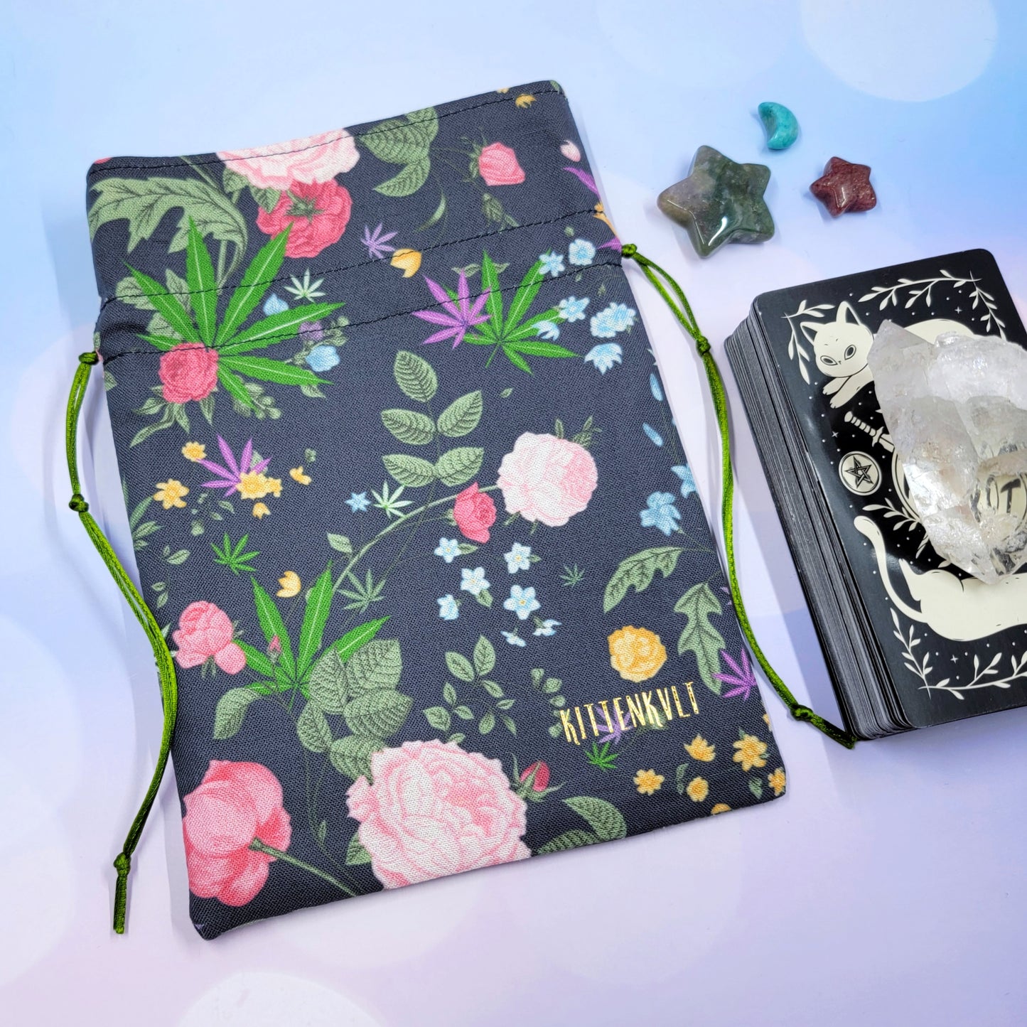 Roses, Pot Leaf, Wildflowers Trinket Pouch