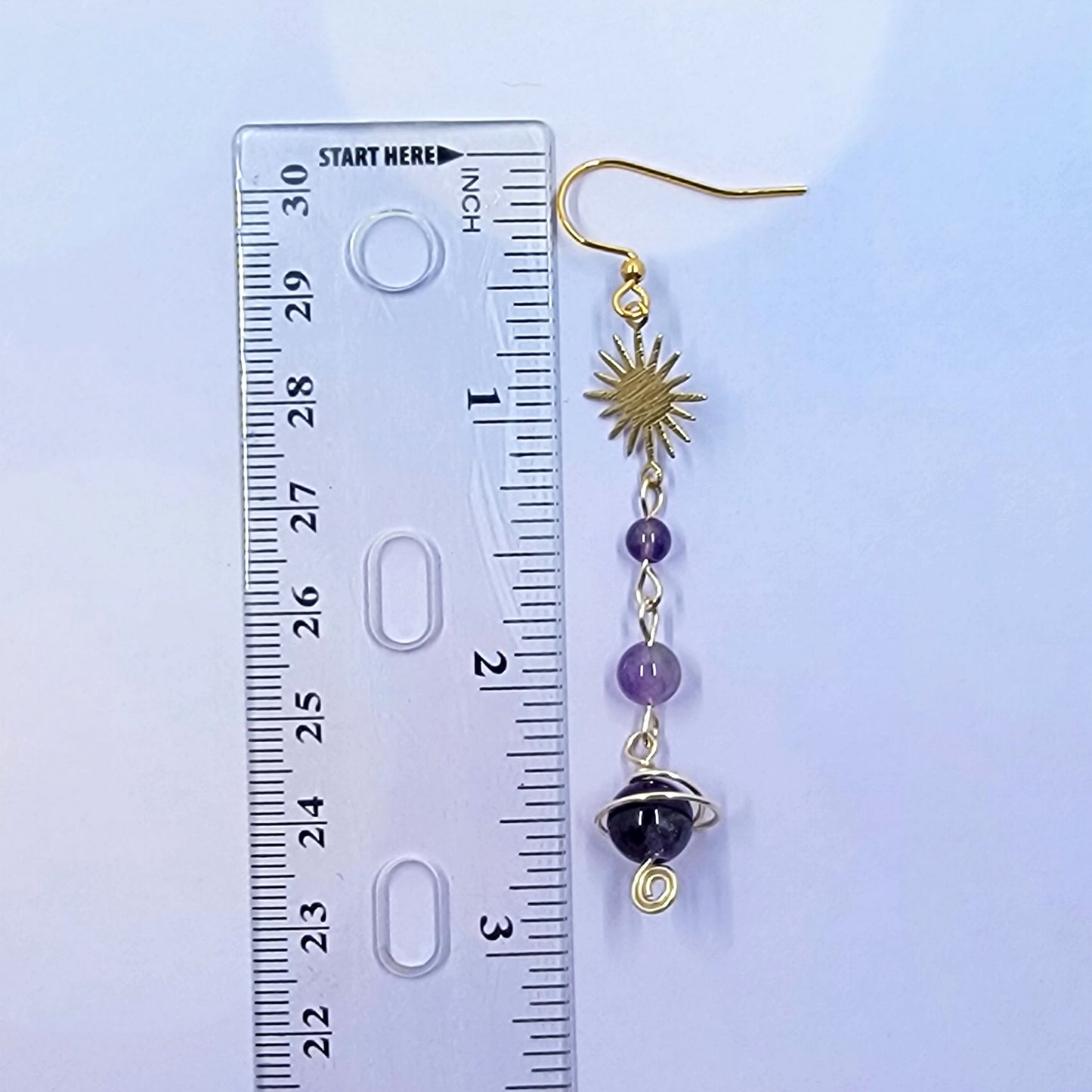 Amethyst Planet Earrings
