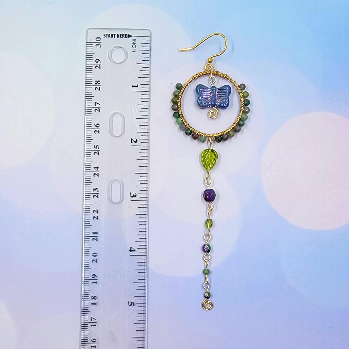 Fuschite Ruby Butterfly Garden Earrings
