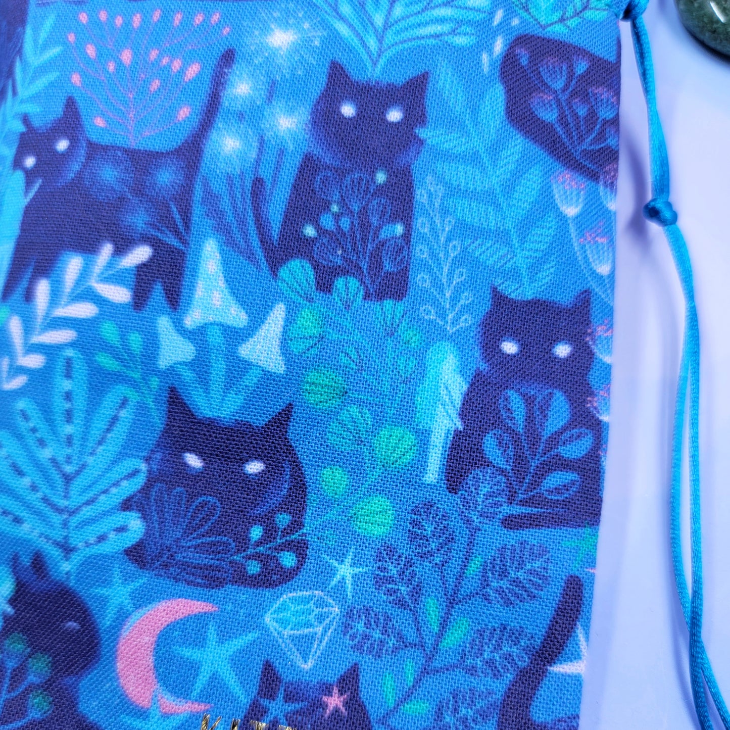Mystical Witchy Kitty Cat Fairy Garden Trinket Pouch