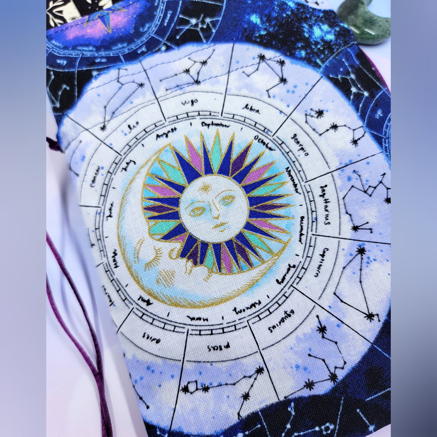 Mystical Witchy Zodiac Cosmic Celestial Trinket Pouch