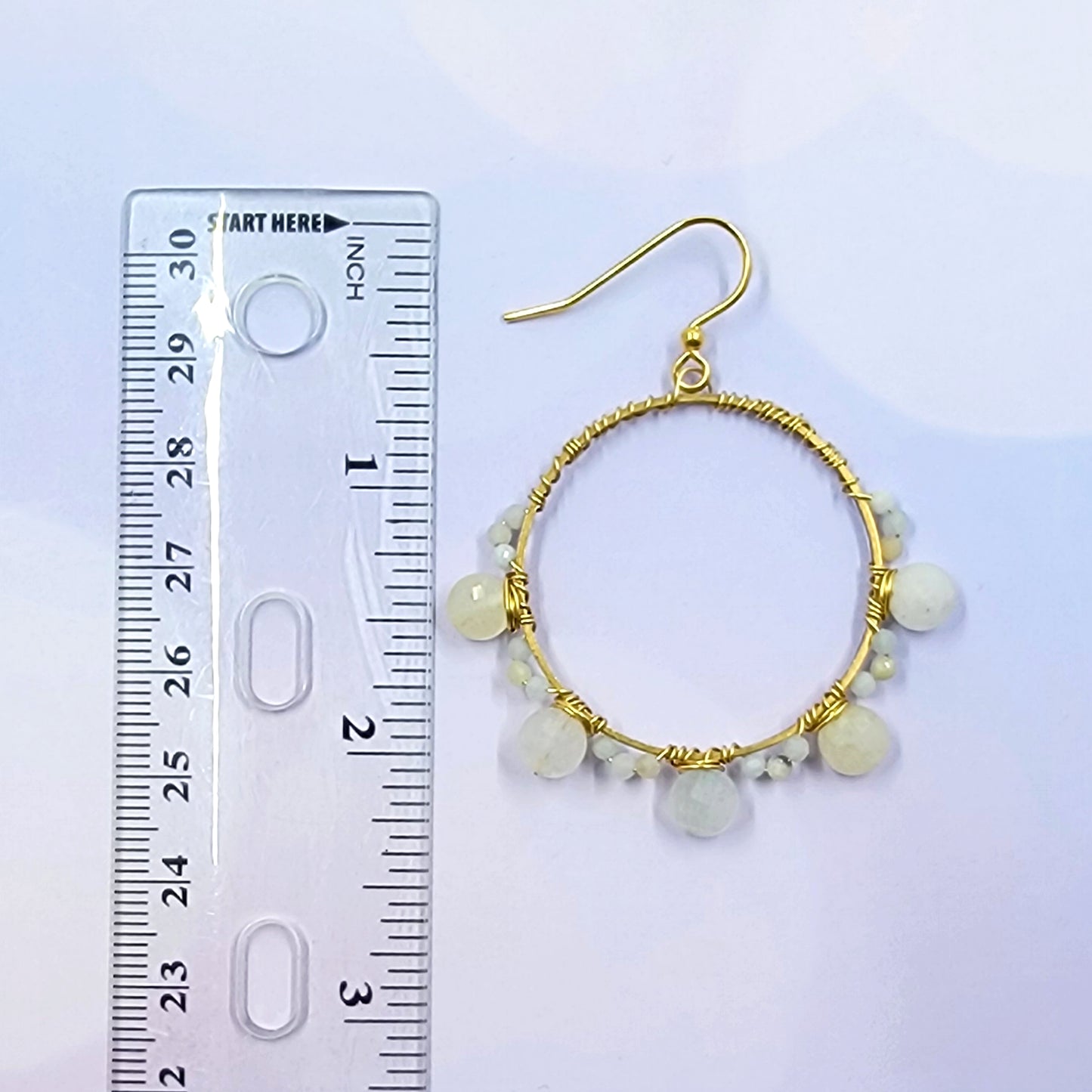 Amazonite & Quartz Mystical Hoop Earrings