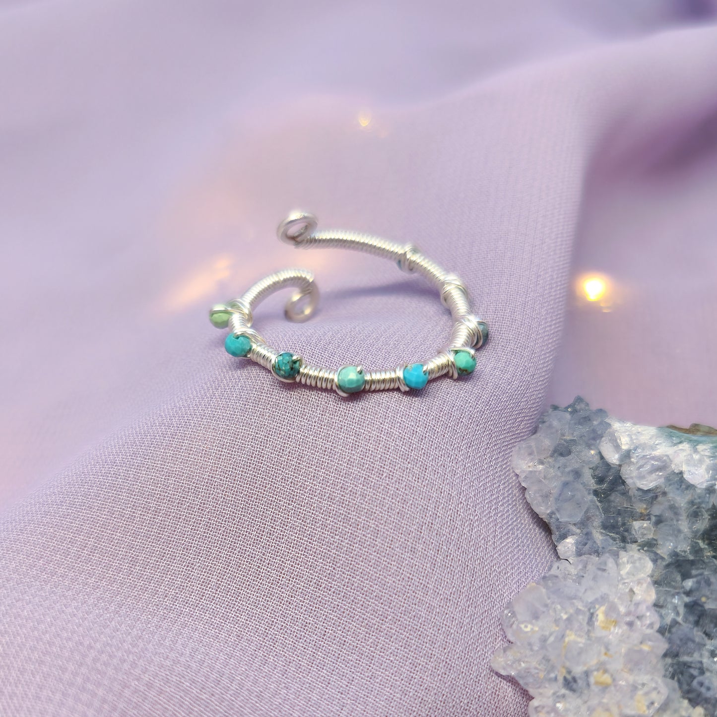 Sea Fairy Siren African Jasper Adjustable Ring