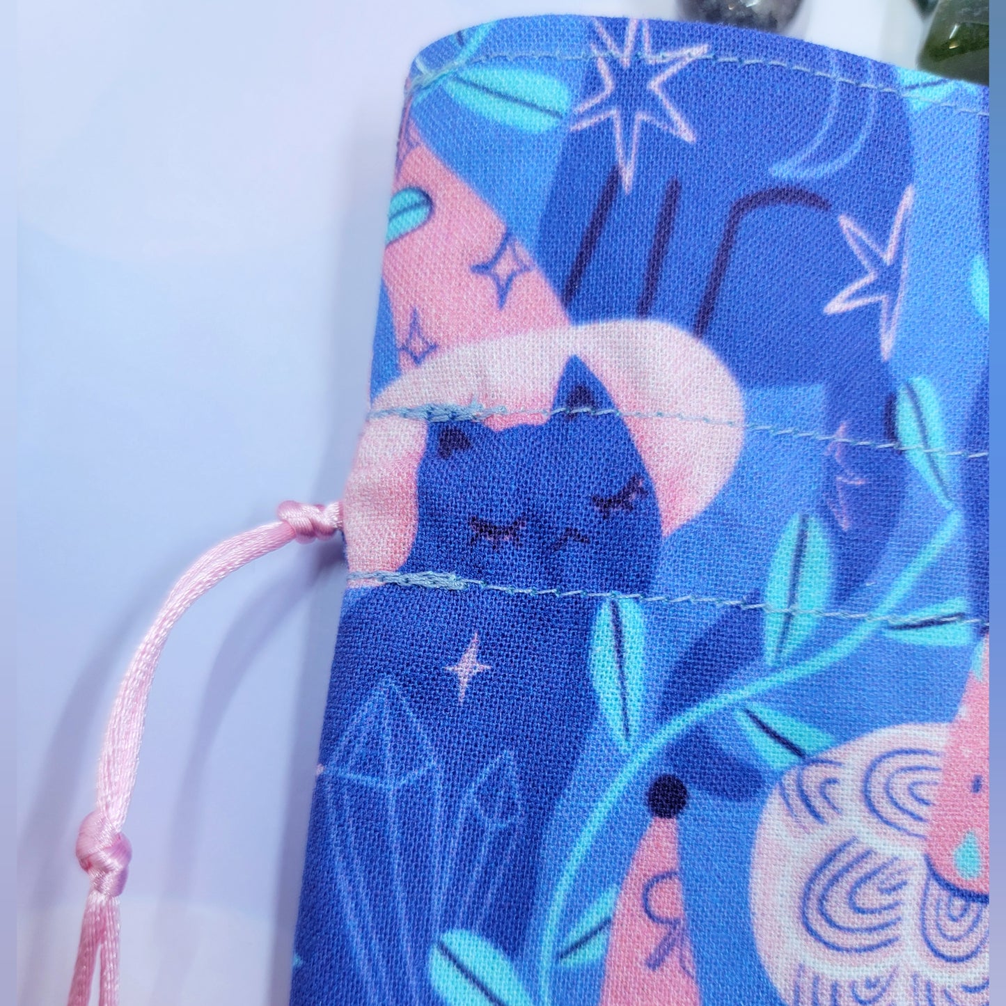 Mystical Witchy Kitty Cat Crystal Pouch