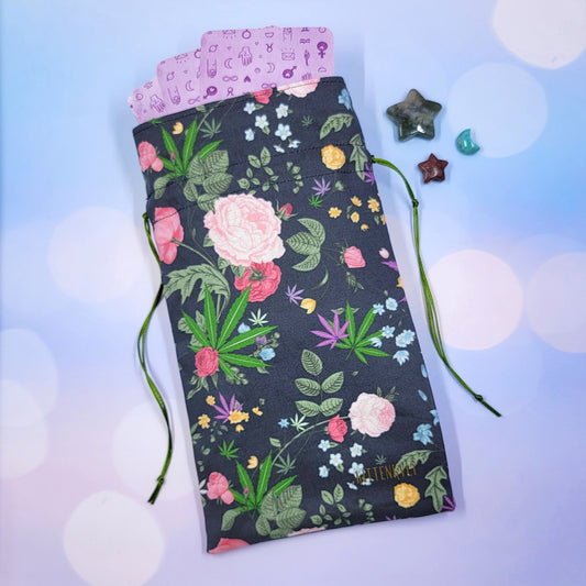 Roses, Pot Leaf, Wildflowers Tarot Pouch