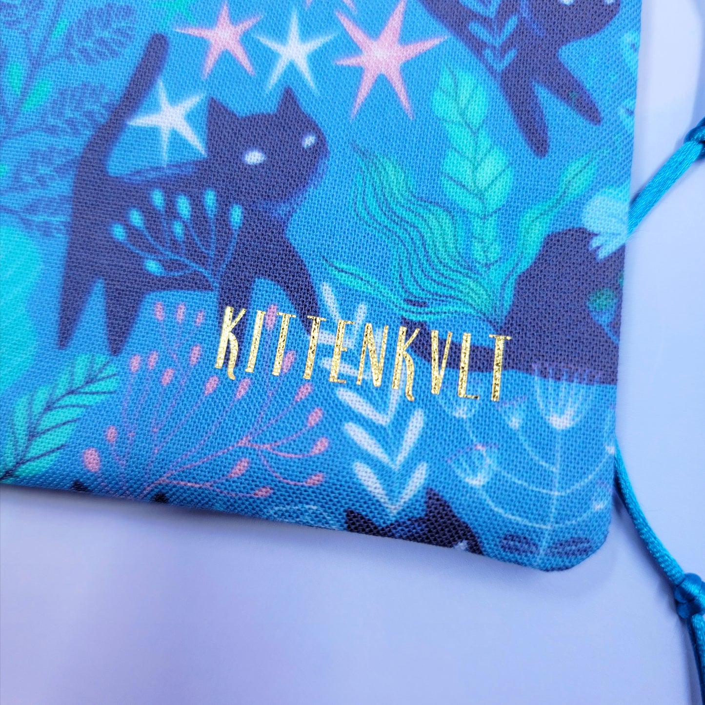 Mystical Witchy Kitty Cat Fairy Garden Crystal Pouch