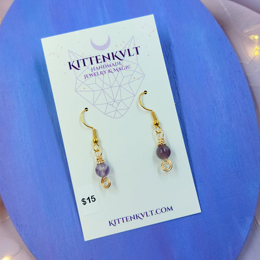 Dainty Fairy Amethyst Earrings