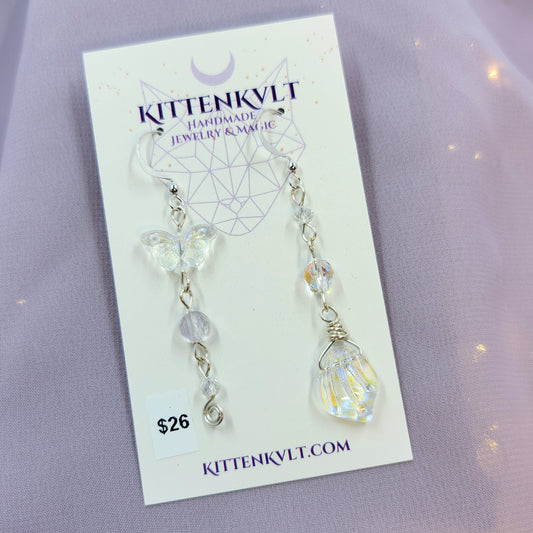 Ethereal Fluorite Butterfly Earrings