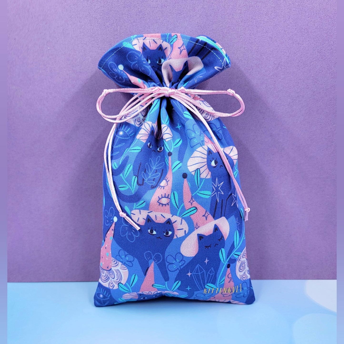 Witchy Mystical Kitty Garden Tarot Pouch