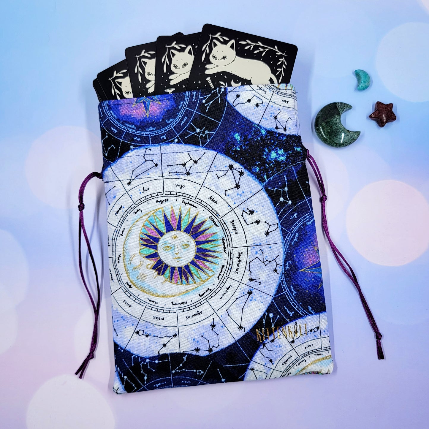 Mystical Witchy Zodiac Cosmic Celestial Trinket Pouch