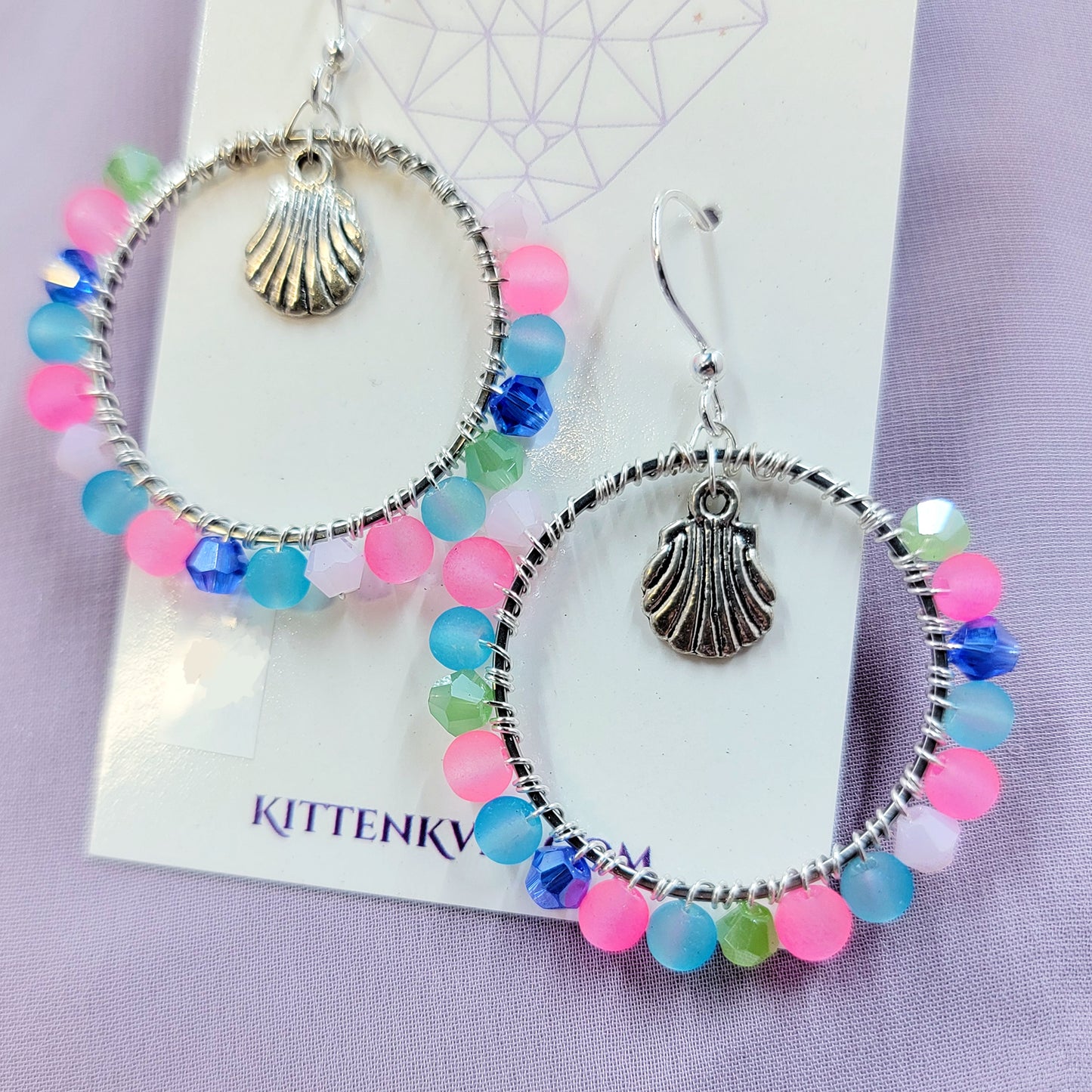 Czech Glass Seashell Earrings