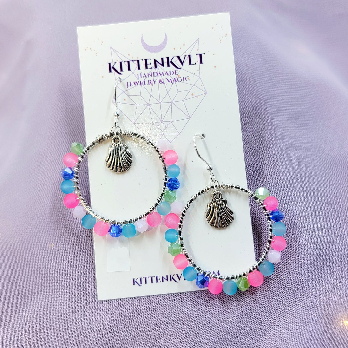 Czech Glass Seashell Earrings