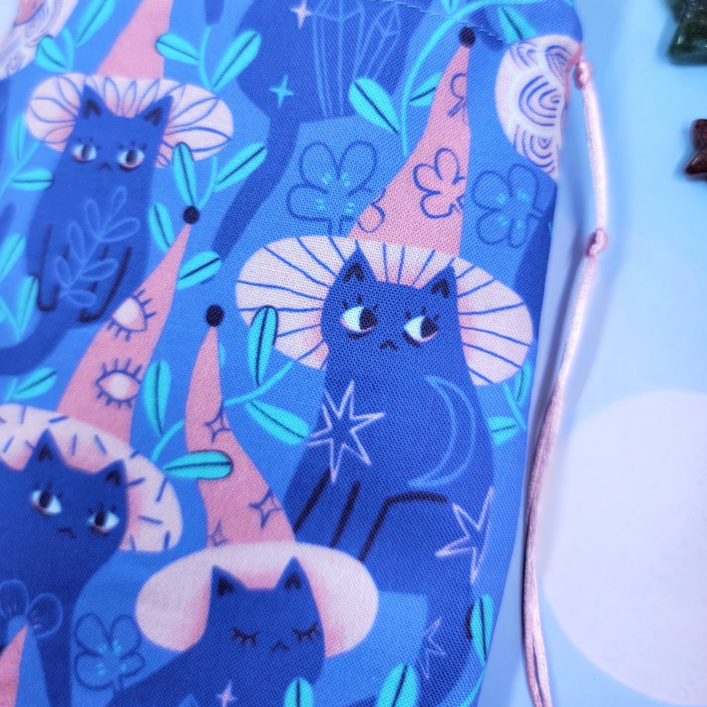 Witchy Mystical Kitty Garden Tarot Pouch