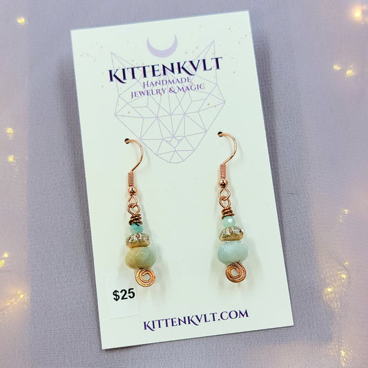 Mystical Sea Witch Amazontie Copper Earrings