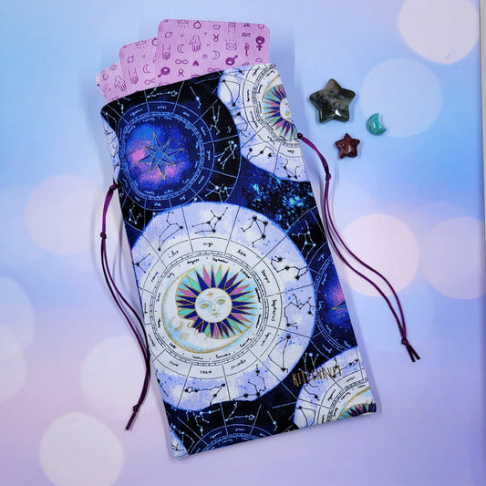 Witchy Celestial Zodiac Cosmic Tarot Pouch