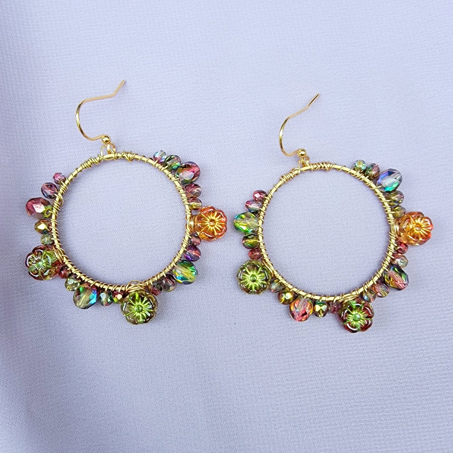 Rainbow Flower Earrings
