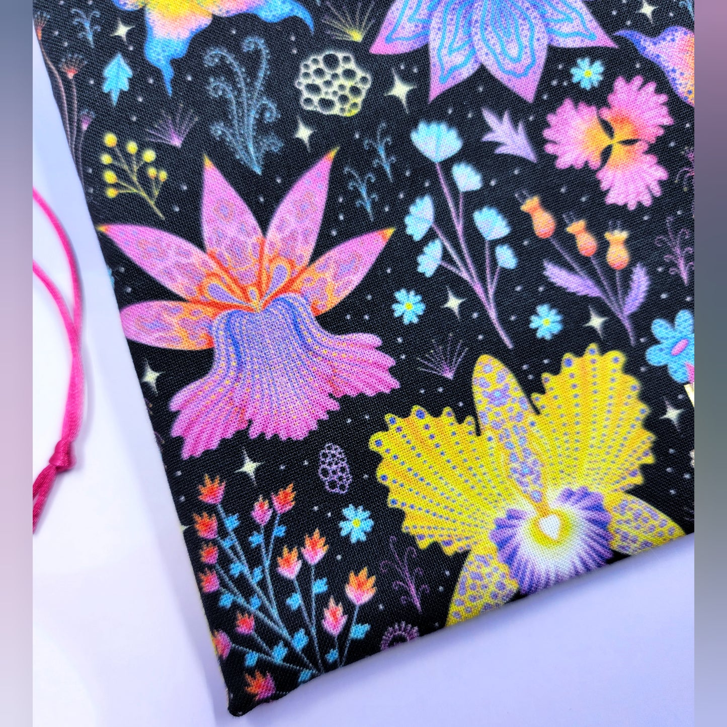 Witchy Mystical Rainbow Lotus Orchid Floral Tarot Pouch