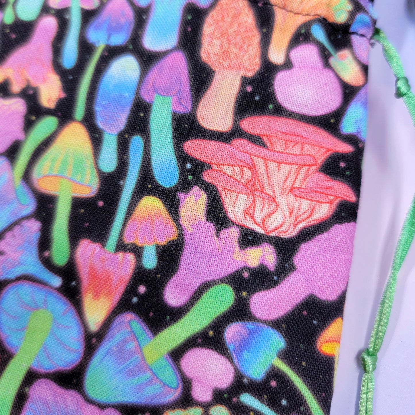 Psychedelic Rainbow Witchy Mushroom Trinket Pouch