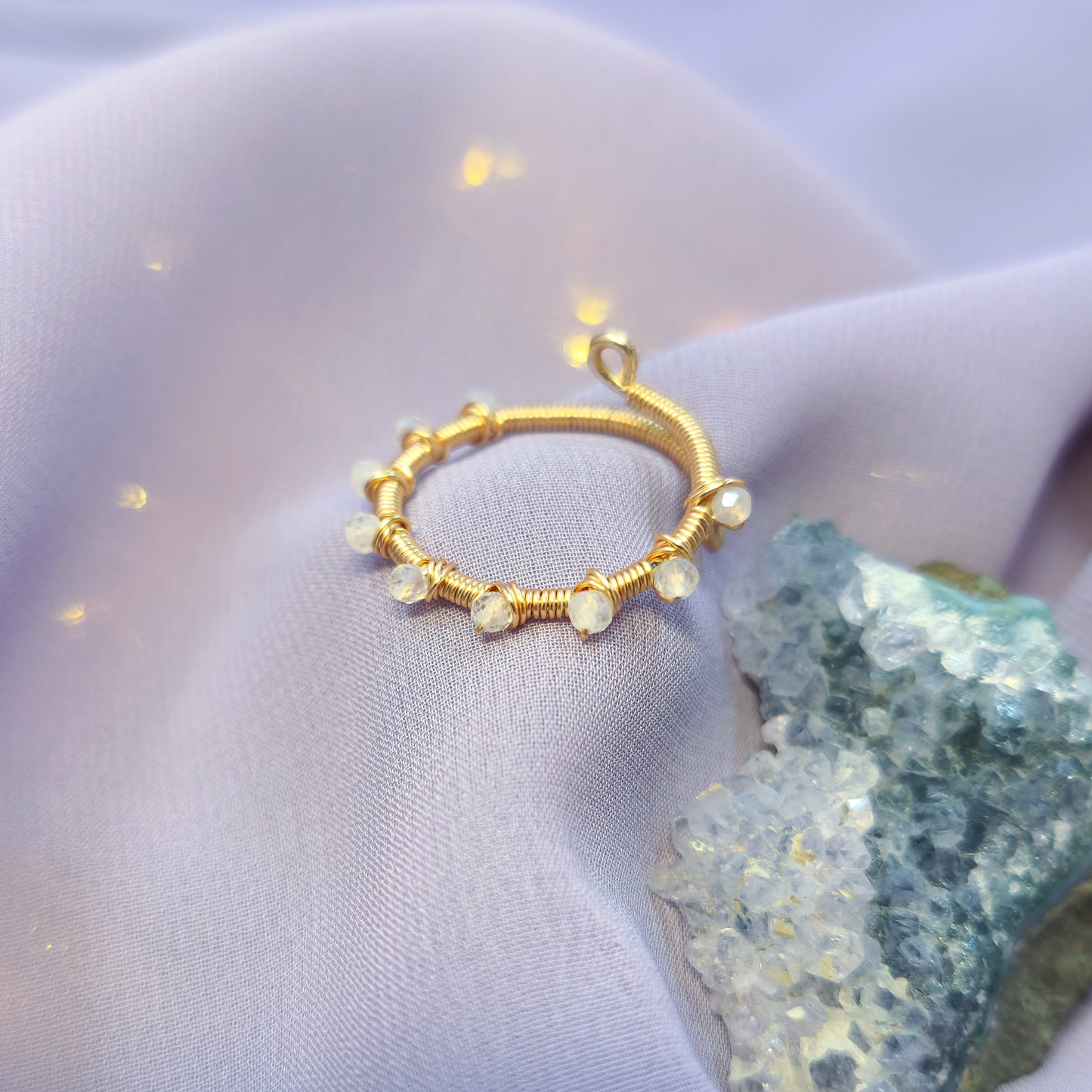 Ethereal Fairy Moonstone Adjustable Ring